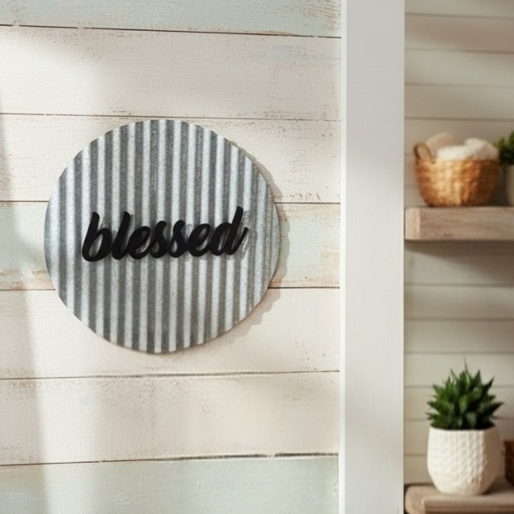 Blessed Farmhouse metal sign